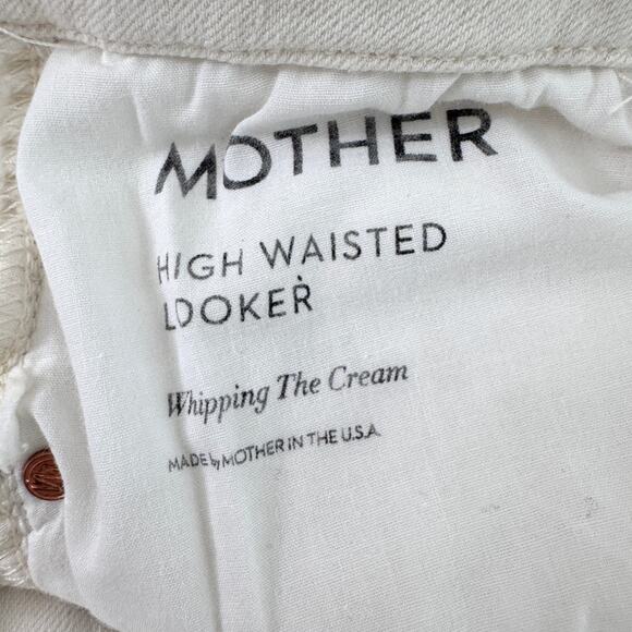 Mother Womens High Waisted Looker Denim Jeans Size 26 Skinny Whipping The Cream - Picture 9 of 12